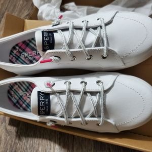 Girls Sperry Leather Slip On Shoes